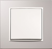 Berker B.7, Рамка: алюминий, Вставка: белый матовый