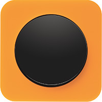 Berker R.1, Рамка: оранжевый. Вставка: черный. Акрил прозрачный