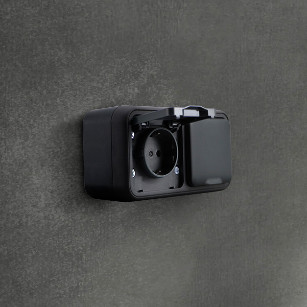 Donel W55, накладная розетка, цвет: антрацит