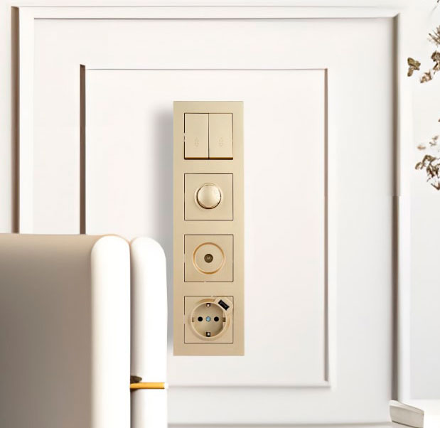 Выключатель, диммер, розетка Lezard VESNA