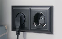 2-местная рамка Werkel Fiore с розетками типа F, 2 разъемами USB, цвет: черный матовый