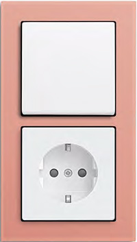 ABB, Busch-Axcent PUR, Цвет: Стекло-коралл/Белый