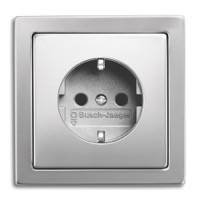 ABB, Pure Сталь, Цвет: Нержавеющая сталь, Механизм: Розетка