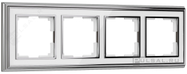Рамкa
Palacio,  4 поста,   цвет - белый, хром,  белый,  вертикальная,  горизонтальная,  металл,  W0041331,  a051214,  Werkel
 - PULSAL.RU