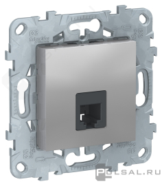 Розетка телефонная RJ11
Unica New Pure,  Unica New Studio,  одинарная,   цвет - алюминий,  пластмасса,  NU549230,  Schneider Electric
 - PULSAL.RU