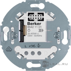 Механизм светорегулятора (диммер) 20-400 Вт
R.Classic,  клавишный,  с возможностью управления с 2-х мест,  лампы накаливания и галогенные 220В (R),  лампы с электронным (емкостным) трансформ.(C),  85421101,  8542 11 01,  Berker
 - PULSAL.RU