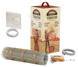 Нагревательный мат с терморегулятором,  Национальный комфорт 2НК,   площадь - 1 м.кв.,   мощность - 150 Вт.,  под плитку, под ламинат и паркет,  двужильный,  2228655,  100035778200,  Национальный комфорт - PULSAL.RU