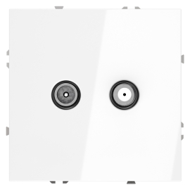 Розетка TV-SAT
S70,  телевизионная (TV),  спутниковая (SAT),  двойная,   цвет - белый глянцевый,  пластмасса,  VLS060401,  Voltum
 - PULSAL.RU