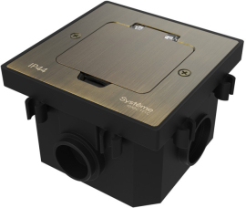 Лючок MultiDesk с монтажной коробкой для бетонных полов (без розеток)
MultiDesk,  W45,  напольная,  1 пост,   цвет - латунь античная,  металл,  IP 44,  MDK20202BC,  Systeme Electric
 - PULSAL.RU