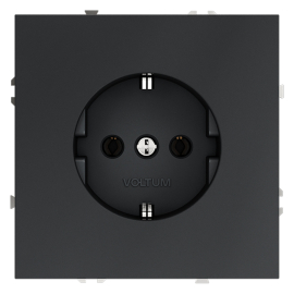 Розетка
S70,  без шторок,  с заземлением,  одинарная,  безвинтовые клеммы,   цвет - графит,  пластмасса,  VLS040107,  Voltum
 - PULSAL.RU