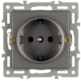 Розетка
PRESTO,  GLARE,  VERSA,  без шторок,  с заземлением,  одинарная,  винтовые клеммы,   цвет - серый,  пластмасса,  043741 ARL,  043741,  Аrlight
 - PULSAL.RU