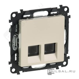 Розетка телефонная RJ11
Valena Life,  двойная,   цвет - слоновая кость,  пластмасса,  753239,  7 532 39,  Legrand
 - PULSAL.RU