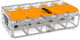 Клемма с рычагами компактная для медных проводников 0,5-6 мм2 на 5 проводников
WAGO,   серия - 221
- PULSAL.RU