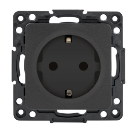 Розетка
Стокгольм,  со шторками,  с заземлением,  одинарная,  безвинтовые клеммы,   цвет - черный,  пластмасса,  EZR16-028-10,  EKF
 - PULSAL.RU
