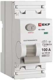 Выключатель дифференциального тока ВД-100N  PROxima, 2 полюса, 100А,  тип - AC, 100 мАE1026M100100, EKF - PULSAL.RU