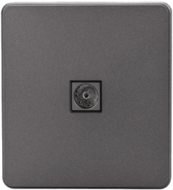 Розетка оконечная
Miele Round,  телевизионная (TV),  одинарная,   цвет - титан,  пластмасса,  KR-78-0723-2,  Kranz
 - PULSAL.RU