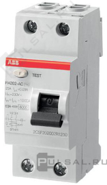 Выключатель дифференциального тока 2-модульный FH200, 2 полюса, 40А,  тип - AC, 100 мАFH202 AC-40/0,1, ABB - PULSAL.RU