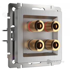 Розетка акустическая
Alumax,  Split,  Slab,  Senso,  Baguette,  Acrylic,  Platinum,  Elite,  Snabb,  Stream,  Flock,  Stark,  Fiore,  Favorit,  Diamant,  Aluminium,  Antik,  Metallic,  2 пары,   цвет - серебряный рифленый,  пластмасса,  W1185009,  a051351,  Werkel
 - PULSAL.RU