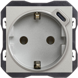 Зарядка USB type-C, 2.1А с электрической розеткой
Simon 270,  USB type-C 5V,  Электр. с USB,  одинарная,   цвет - алюминий матовый,  пластмасса,  20001432-093,  Simon
 - PULSAL.RU