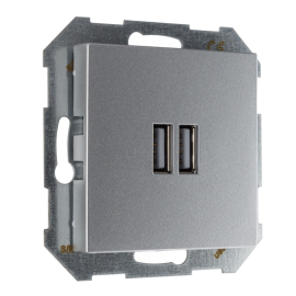 Розетка USB type-A+А, 3,4А
Epsilon,  Retro Liregus,  USB type-A 5V,  двойная,   цвет - алюминий,  пластмасса,  IUK-2-01.E/Mt,  LIREGUS
 - PULSAL.RU