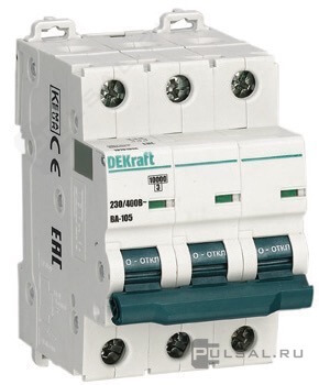 Автоматический выключатель ВА-105, 3 полюса, 16А, B, 10 кА, 13129DEK, Dekraft - PULSAL.RU Автоматический выключатель ВА-105, 3 полюса, 16А, B, 10 кА, 13129DEK, Dekraft - PULSAL.RU