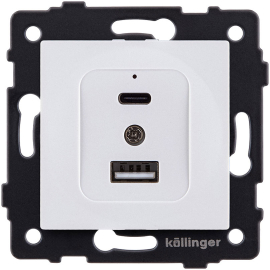 Розетка USB type-C + type-A, 3.0А
Aspekt,  Eleganz,  Reflex,  USB type-C 5V,  USB type-A 5V,  двойная,   цвет - белый,  пластмасса,  REA-037WH,  Kollinger
 - PULSAL.RU