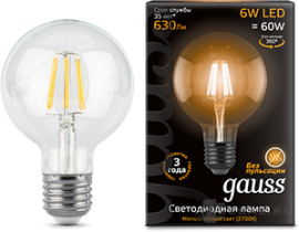 Ретро-лампа LOFT
филаментная
Black,   цоколь - E27,   мощность - 6Вт,   световой поток - 630Лм,   цвет свечения - 2700К,  не диммируется,  105802106,  Gauss - PULSAL.RU