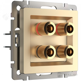 Розетка акустическая
Alumax,  Split,  Slab,  Senso,  Baguette,  Acrylic,  Platinum,  Elite,  Snabb,  Stream,  Flock,  Stark,  Fiore,  Favorit,  Diamant,  Aluminium,  Antik,  Metallic,  2 пары,   цвет - шампань,  пластмасса,  W1185011,  a050862,  Werkel
 - PULSAL.RU