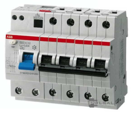 Автоматический выключатель дифференциального тока 6-модульный DS204 AC-C40/0,03 DS200, 4 полюса, 40А, C, 6 кА,  тип - AC, 30 мА, DS204 AC-C40/0,03, ABB - PULSAL.RU