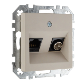 Розетка одиночная TV+RJ45
Epsilon,  Retro Liregus,  телевизионная (TV),  одинарная,   цвет - кремовый матовый,  пластмасса,  ITVKL-1-01.R/ONC,  29-135,  LIREGUS
 - PULSAL.RU