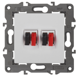 Розетка акустическая
Elegance,  2 пары,   цвет - белый,  пластмасса,  Б0034326,  14-3112-01,  ЭРА
 - PULSAL.RU