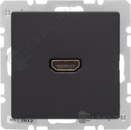 Розетка HDMI с прямым гнездом
Q.1,  Q.3,  Q.7,   цвет - антрацит бархат,  пластмасса,  3315426086,  33 1542 60 86,  Berker
 - PULSAL.RU