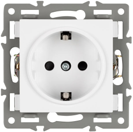 Розетка
PRESTO,  GLARE,  VERSA,  со шторками,  с заземлением,  одинарная,  винтовые клеммы,   цвет - белый,  пластмасса,  043730 ARL,  043730,  Аrlight
 - PULSAL.RU