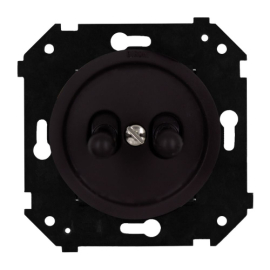 Кнопка тумблерная
Шедель Бриз,  двухклавишный,   цвет - коричневый матовый,  пластмасса,  B3-232-22M-PB,  Bironi
 - PULSAL.RU