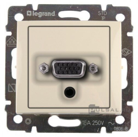 Розетка VGA (HD-15) + Jack 3,5 мм
Valena,  Etika,   цвет - слоновая кость,  пластмасса,  774182,  7 741 82,  Legrand
 - PULSAL.RU