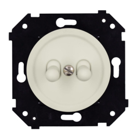 Кнопка Н.О тумблерная
Шедель Бриз,  двухклавишный,   цвет - слоновая кость матовый,  пластмасса,  B3-232-211M-PB,  Bironi
 - PULSAL.RU