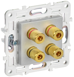 Розетка акустическая
Skandy,  2 пары,   цвет - серебряный,  пластмасса,  SK-S40-K23,  IEK
 - PULSAL.RU