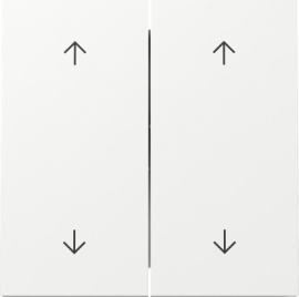 Клавиша двойная со стрелками вверх-вниз (для двух приводов штор) (новое поколение)
F100,  без фиксации,  без подсветки,   цвет - белый глянцевый,  пластмасса,  329770,  3297 70,  Gira
 - PULSAL.RU