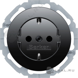 Розетка
R.Classic,  со шторками,  с заземлением,  одинарная,  безвинтовые клеммы,   цвет - черный глянцевый,  пластмасса,  47552045,  4755 20 45,  Berker
 - PULSAL.RU