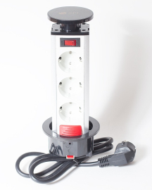 Блок розеточный выдвижной с выключателем
Системы лючков,  для столов и мебели,  3 поста,   цвет - черный,  пластмасса,  400004-SPL,  400004,  SPL
 - PULSAL.RU