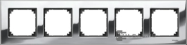 Рамка
M-Elegance,  5 постов,   цвет - хром,  вертикальная,  горизонтальная,  металл,  MTN403539,  MEG403539,  Merten
 - PULSAL.RU