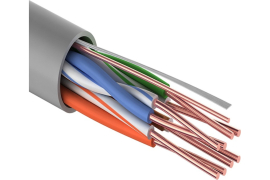 Кабель витая пара U/UTP, cat 5e, PVC, 4PR, 24AWG, внутренний, (бухта 100 м)