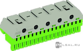 Клеммник самозажимной PE 17x4+5x25мм ZK175G UK600,  AT/U, ZK175G, ABB - PULSAL.RU