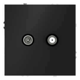 Розетка TV-SAT
S70,  телевизионная (TV),  спутниковая (SAT),  двойная,   цвет - черный матовый,  пластмасса,  VLS060408,  Voltum
 - PULSAL.RU