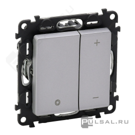 Механизм светорегулятора (диммера) 5-400 Вт/ВА, для LED 5-75 ВА
Valena Life,  клавишный,  с возможностью управления с 2-х мест,  лампы накаливания и галогенные 220В (R),  лампы с индукционным (обмоточным) трансформ.(L),  лампы с электронным (емкостным) трансформ.(C),  диммируемые лампы LED 220В (LEDi тип L),  диммируемые лампы LED 220В (LEDi тип C),   цвет - алюминий,  пластмасса,  752662,  7 526 62,  Legrand
 - PULSAL.RU