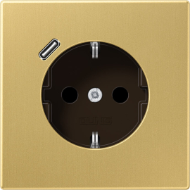 Розетка USB C с электрической розеткой
LS 990,  LS 1912,  LS plus,  LS ZERO,  LS-design,  FD-design,  USB type-C 5V,  Электр. с USB,  одинарная,   цвет - латунь классическая,  металл,  ME1520-18CC,  ME 1520-18 C C,  JUNG
 - PULSAL.RU