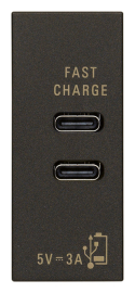 Зарядка USB type-C+C, 3А с быстрой зарядкой
Linea,  USB type-C 5V,  двойная,   цвет - черный матовый,  пластмасса,  30292.CCG VIM,  30292.CCG,  Vimar
 - PULSAL.RU