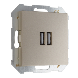 Розетка USB type-A+А, 3,4А
Epsilon,  Retro Liregus,  USB type-A 5V,  двойная,   цвет - шампань,  пластмасса,  IUK-2-01.E/Ch,  28-3242,  LIREGUS
 - PULSAL.RU