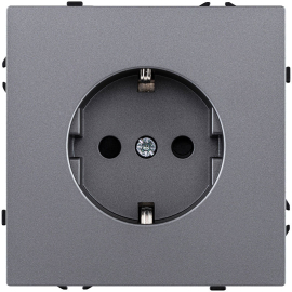 Розетка электрическая
Eclipse,  с заземлением,  одинарная,  винтовые клеммы,   цвет - серый,  пластмасса,  EC-014GY,  Kollinger
 - PULSAL.RU