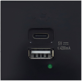 Зарядка USB 4.2A 
Лючки DDSB,  Лючки DFB,  USB type-C 5V,  USB type-A 5V,  двойная,   цвет - черный,  пластмасса,  DUSB4200ANCF,  Donel
 - PULSAL.RU